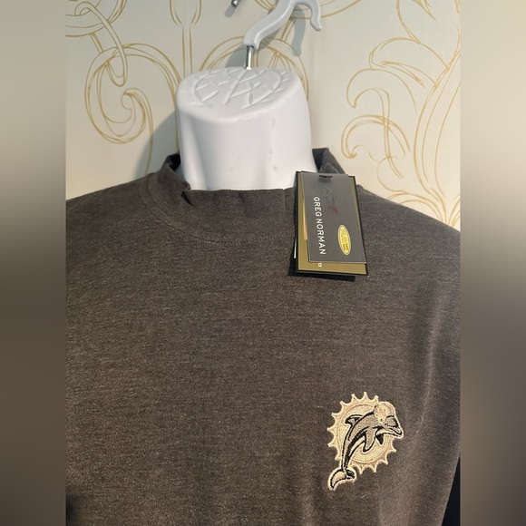 Miami Dolphins NFL New w/Tags Embroidered Shimmer Threads on Heathered Grey - Picture 4 of 10